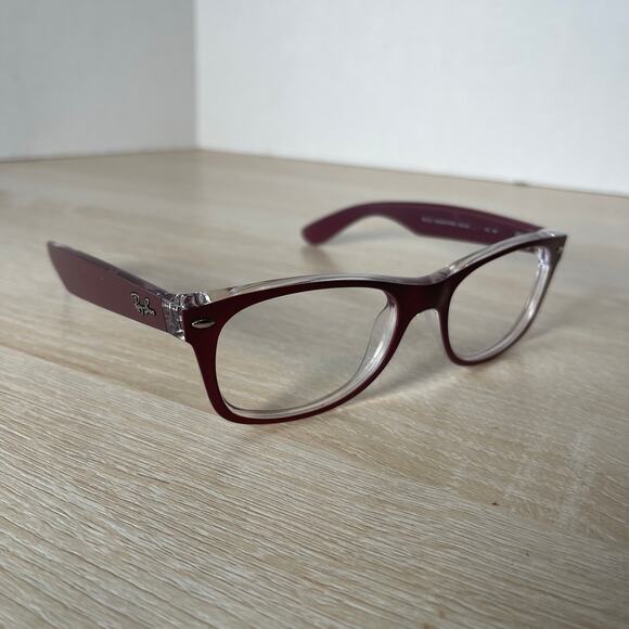 Ray-Ban RB2132 New Wayfarer 6054/85 Burgundy Eyeglasses 52-18 Frames Only - Picture 1 of 8